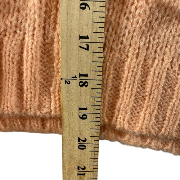 GAP‎ Womens Sweater Sz S Peach Alpca Blend Shawl Open Knit Crop Preppy Cottage - Picture 5 of 9